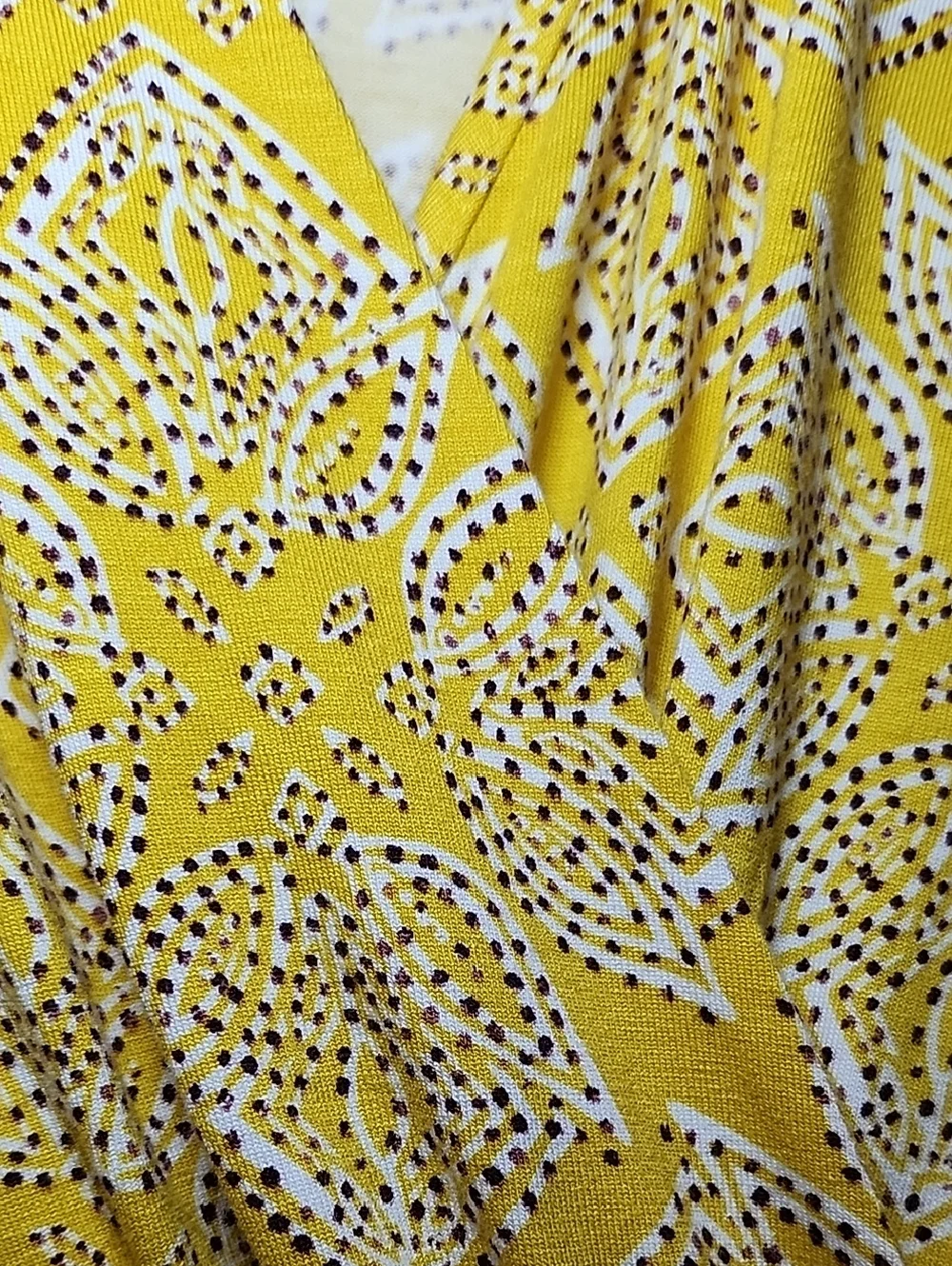 Maeve Anthropologie Fete A-Line Dress Yellow Floral Surplice Stretch Medium